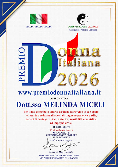 La scrittrice e saggista siciliana “Melinda Miceli” è Premio Donna italiana 2026.