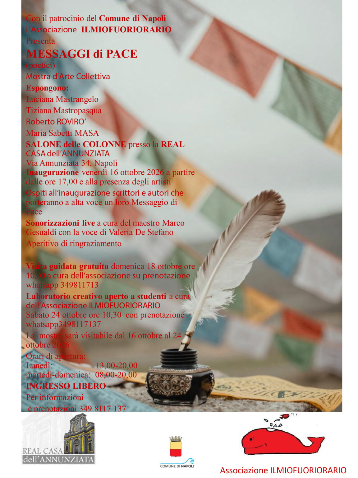 Al Salone delle Colonne, presso la Real Casa dell’Annunziata, arriva una mostra d’arte collettiva per veicolare un indispensabile messaggio di pace